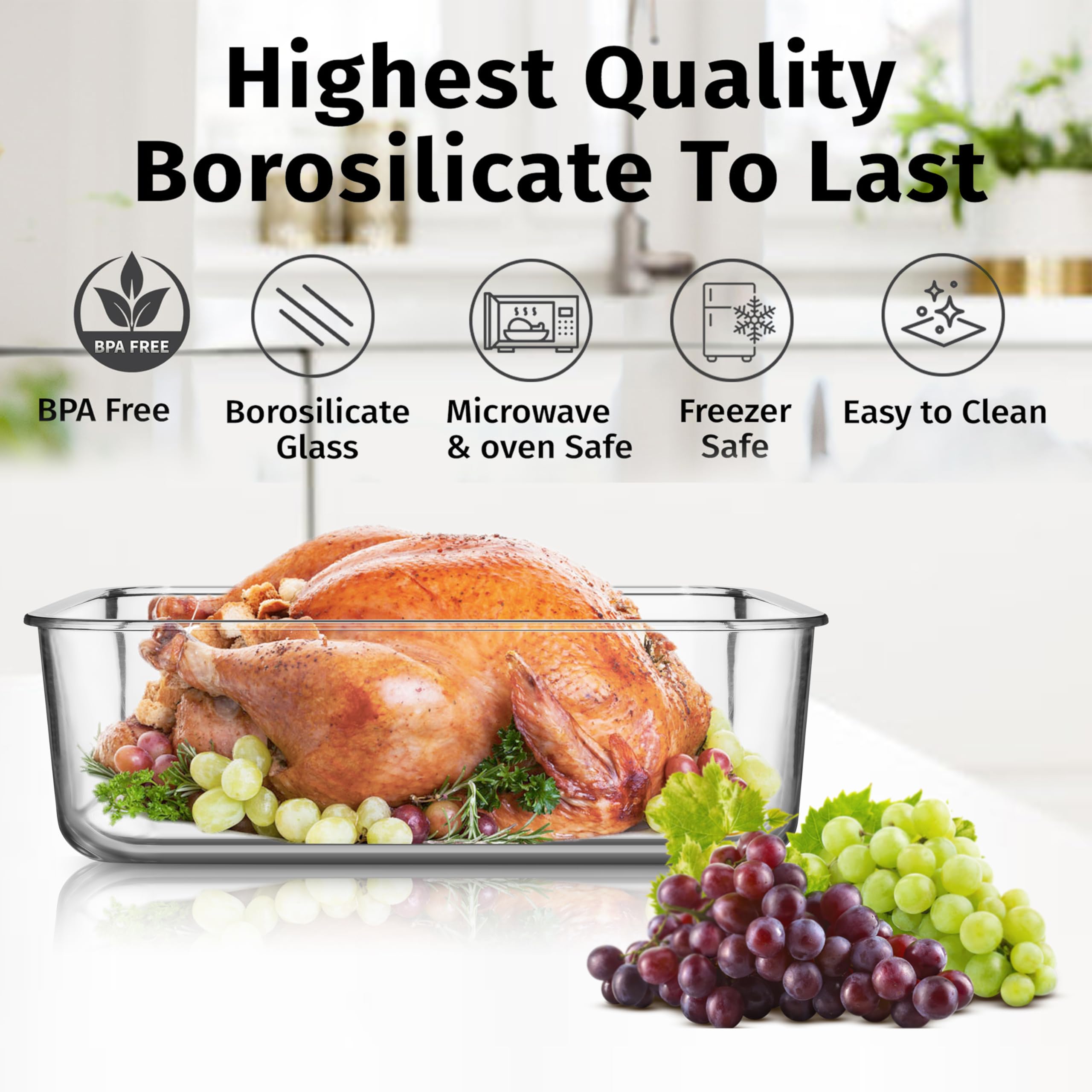 Razab lasagna bakeware container ready for baking and storing leftovers.