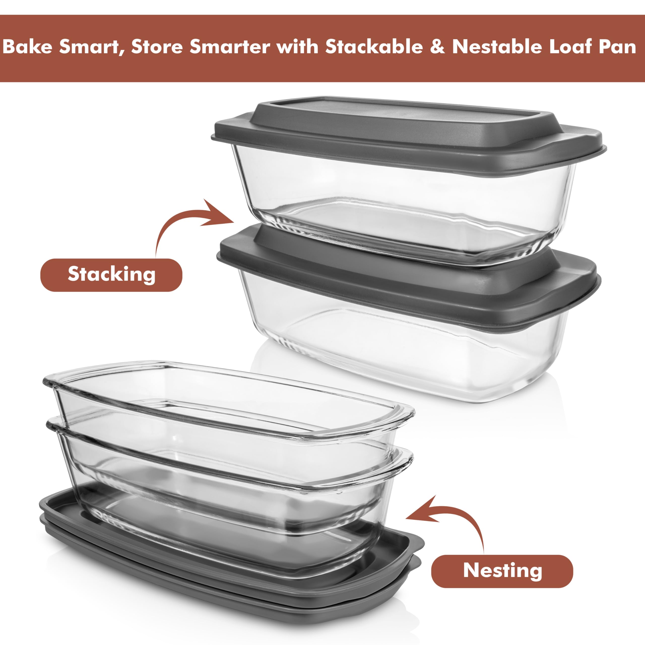 Razab leakproof lid for loaf pan showing secure storage