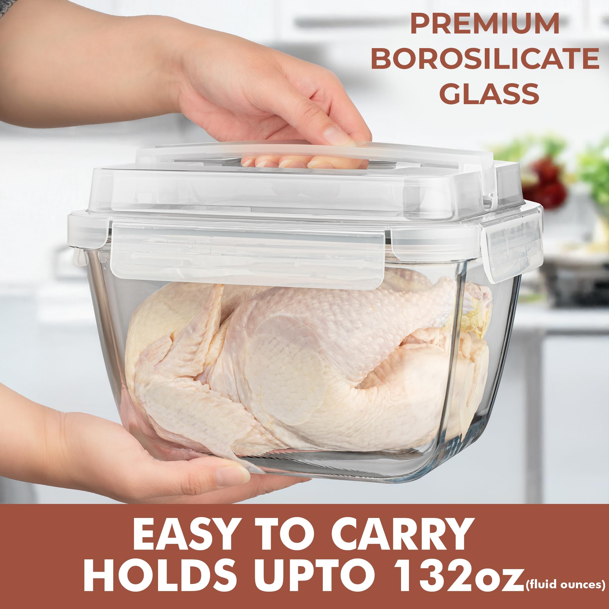 Razab leakproof snap-lock lid prevents spills during transport.