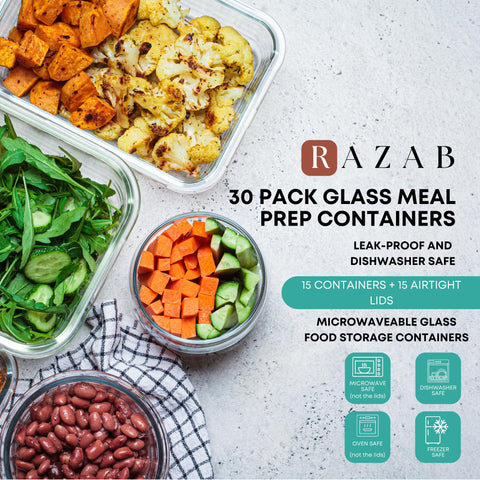 Razab containers stack neatly to maximize kitchen space and clutter-free storage