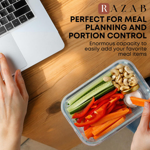 Razab set great for storing leftovers and prepped meals with clear visibility