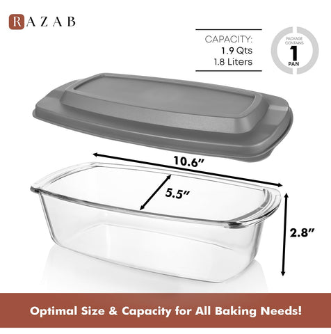 Razab loaf pan with lid on for secure storage after baking