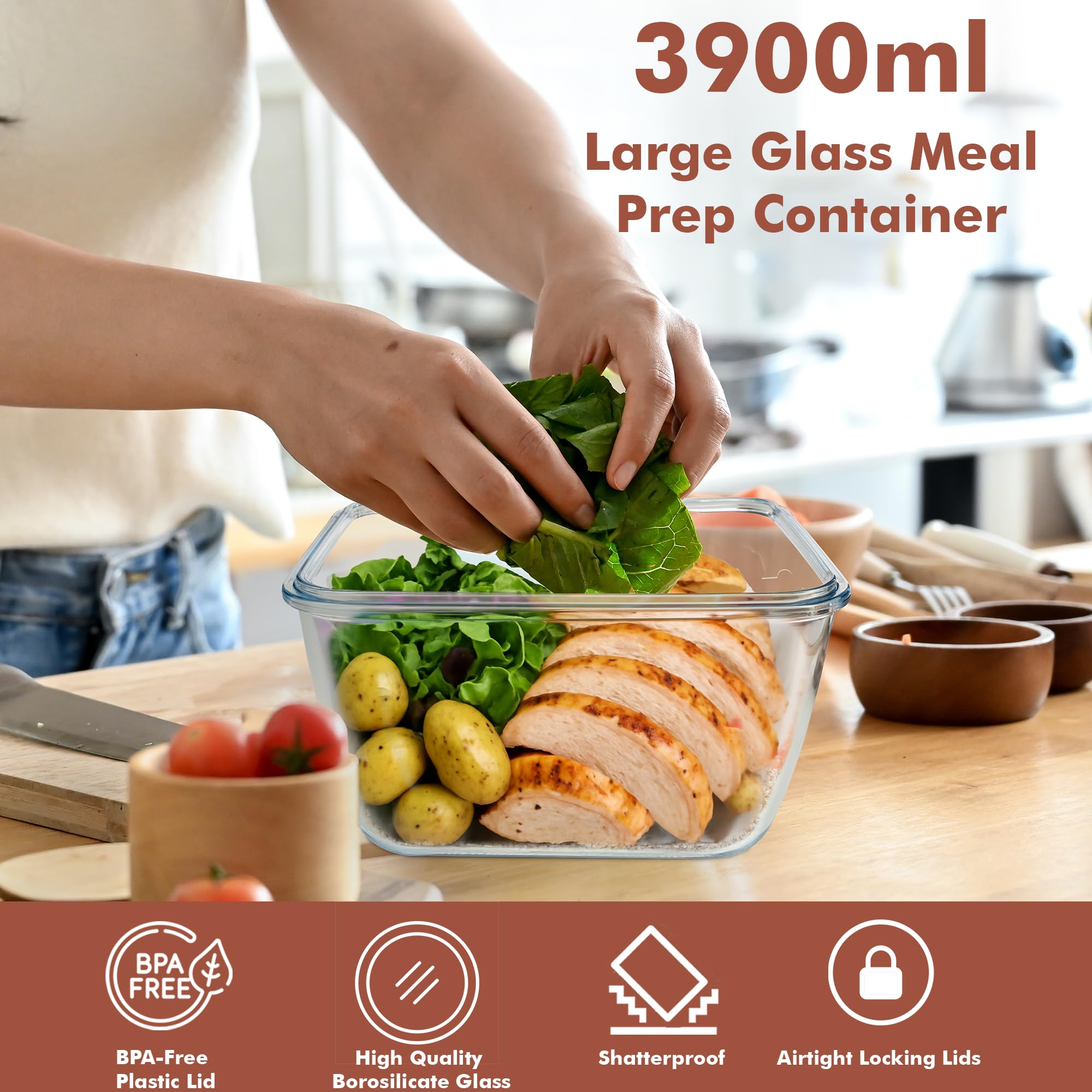 Razab meal-prep glass container for organized weekly lunches.