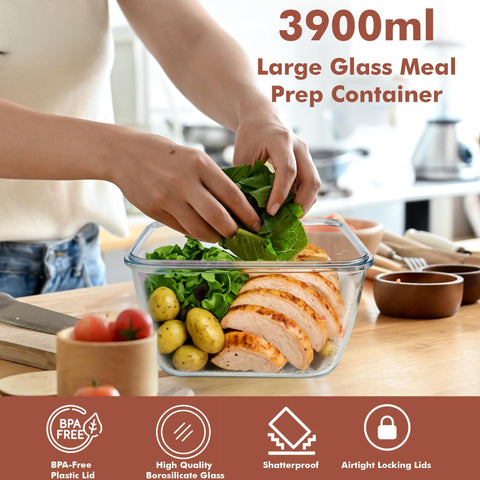 Razab meal-prep glass container for organized weekly lunches.