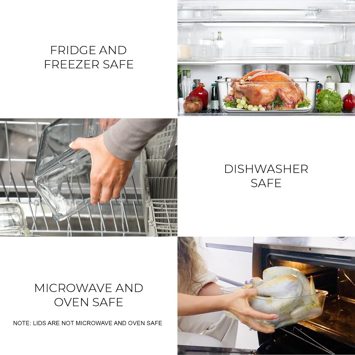 Razab glass container safe for microwave and oven heating (lid removed).