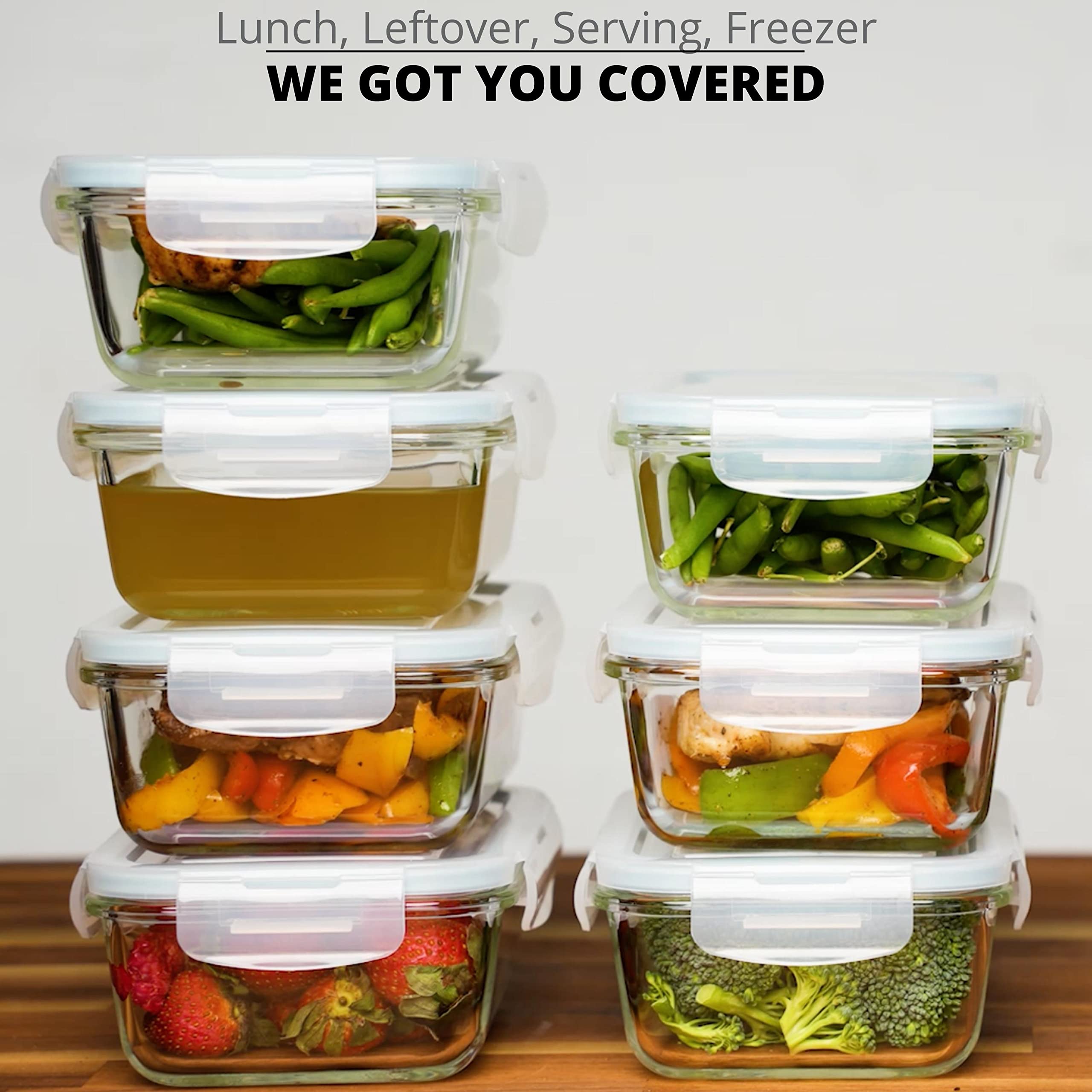 Razab containers suitable for microwave and top-shelf dishwasher cleaning.