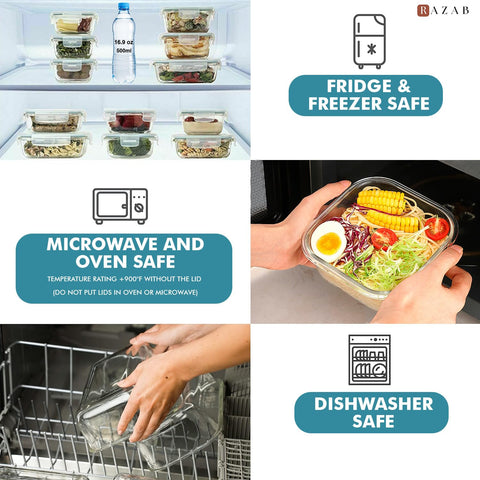 Razab oven-safe glass containers withstand high heat without lids