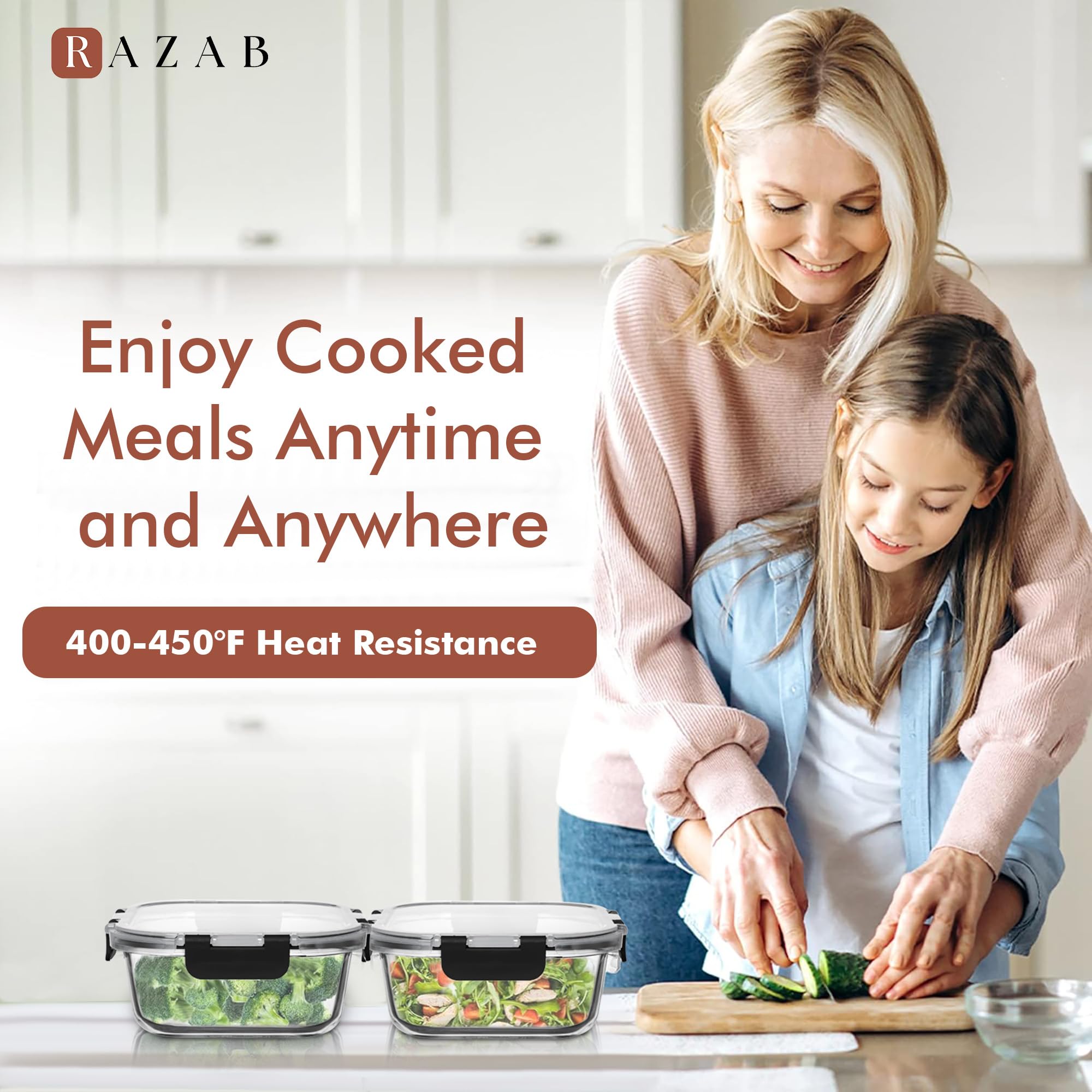 Razab oven-safe glass without lids for reheating without the lids