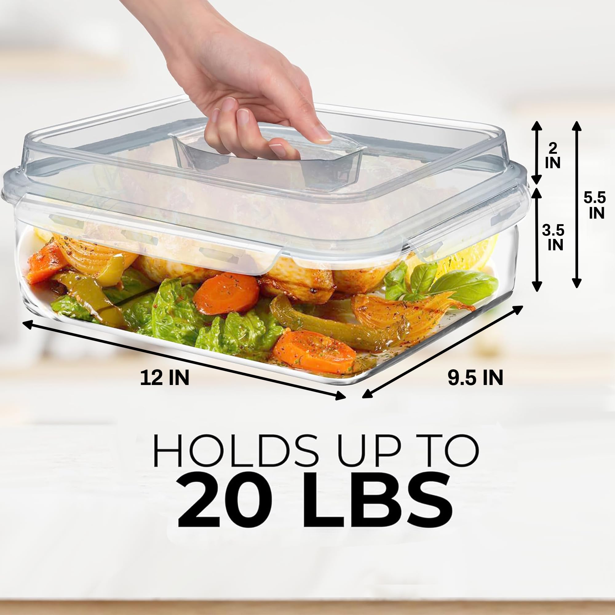 Razab square glass storage design minimizes dead space and fits neatly in the fridge.
