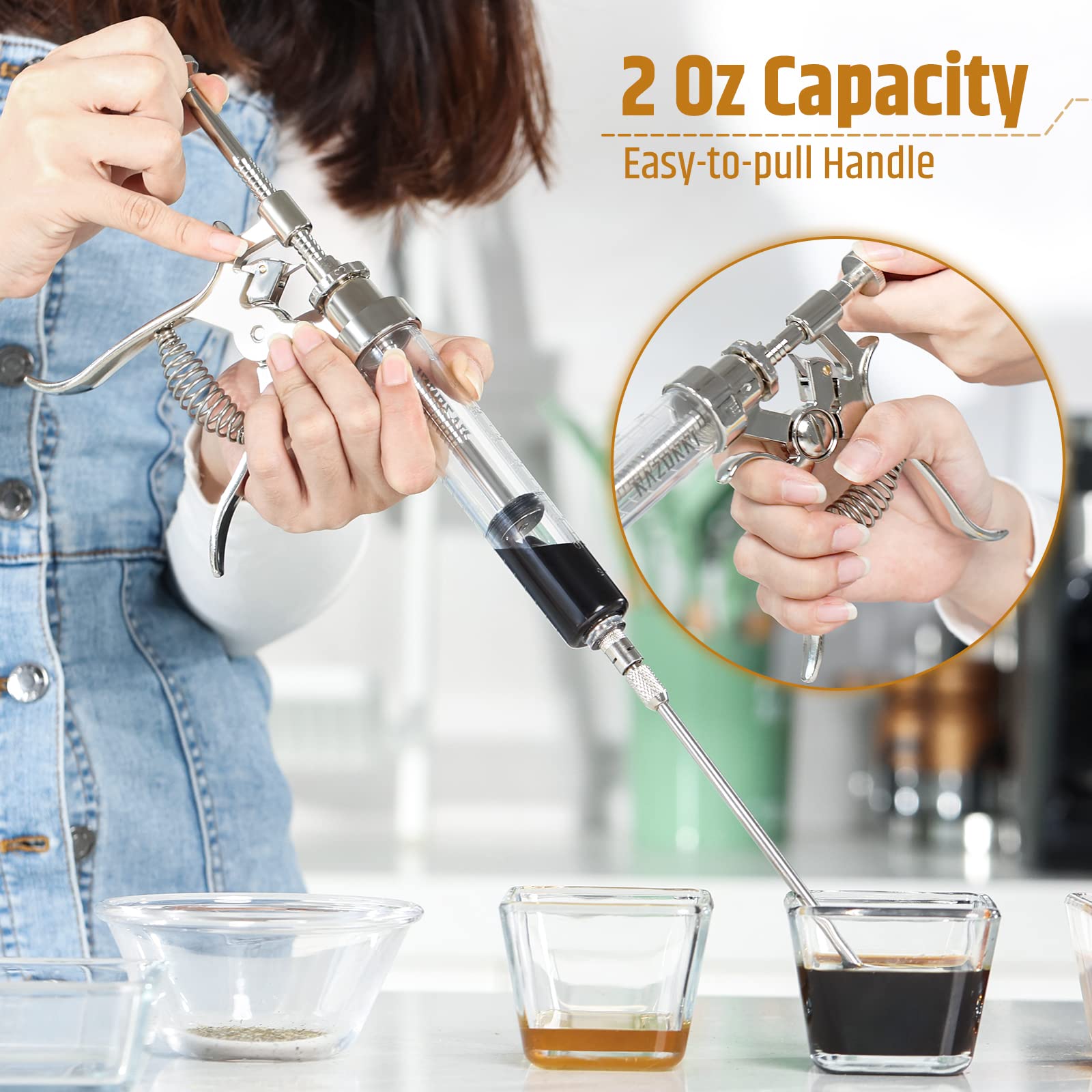 Razorri 6-inch needle with 12 holes enables even distribution in thick cuts.