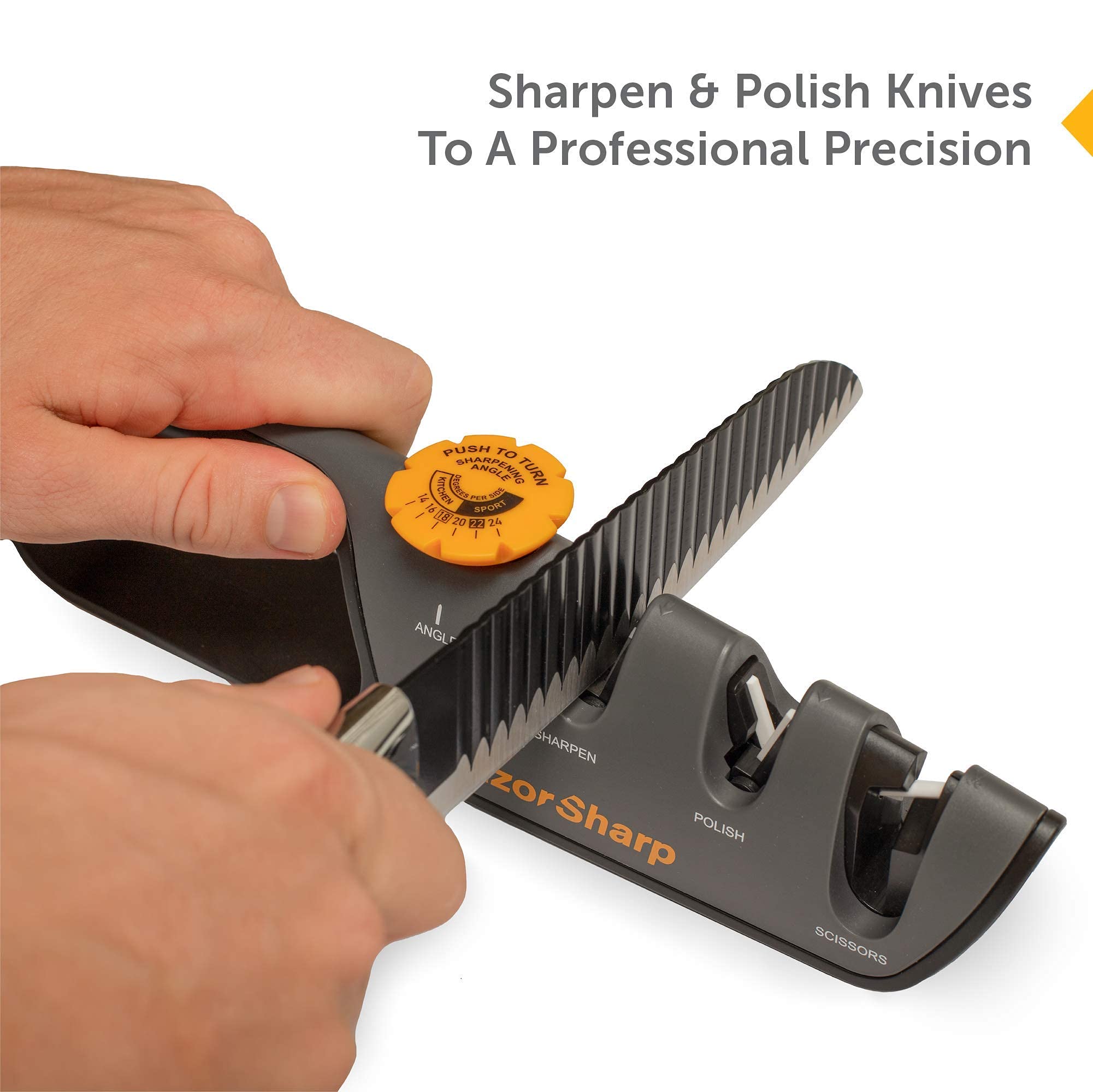 RazorSharp diamond-coated ceramic stones deliver durable sharpening performance.