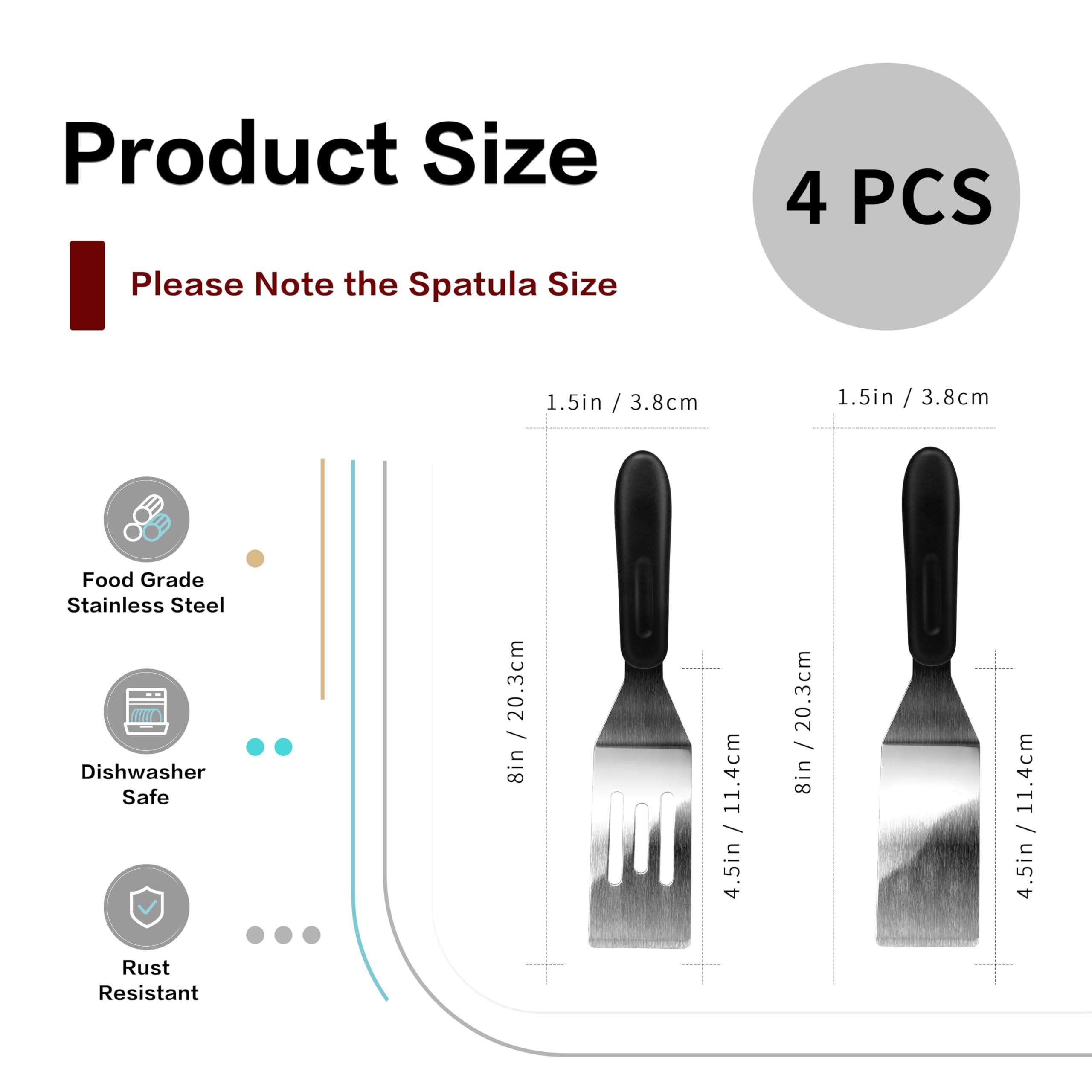 RCMo small spatula with slotted blade 8x15 inch drains excess liquid while lifting.