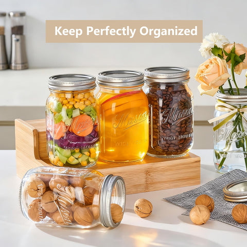 Rcoeuph Mason jar 32oz microwave-safe for quick reheats.