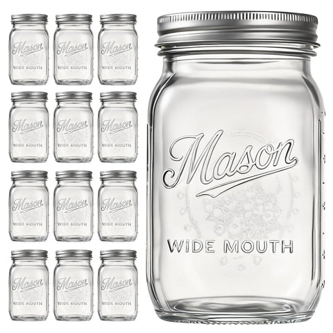 Rcoeuph Mason jar 32oz versatile for canning and crafts.