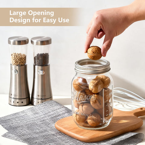 Rcoeuph Mason jar 32oz organization-friendly for kitchen storage.