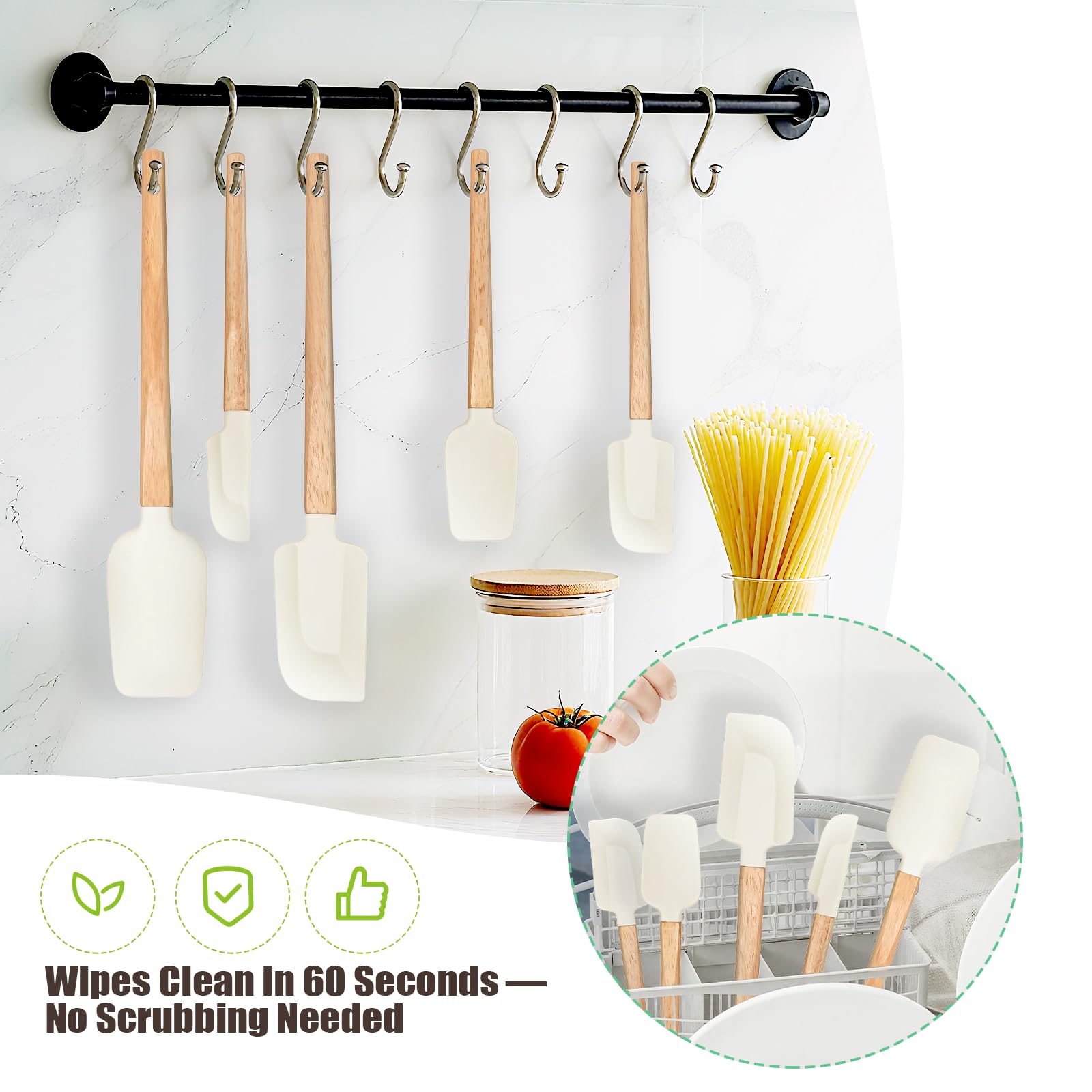 Rctiotuw spatula set protecting nonstick pans while scraping and folding sauces