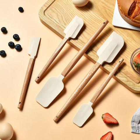Rctiotuw spatula set silicone with soft edges protects non-stick pans during mixing