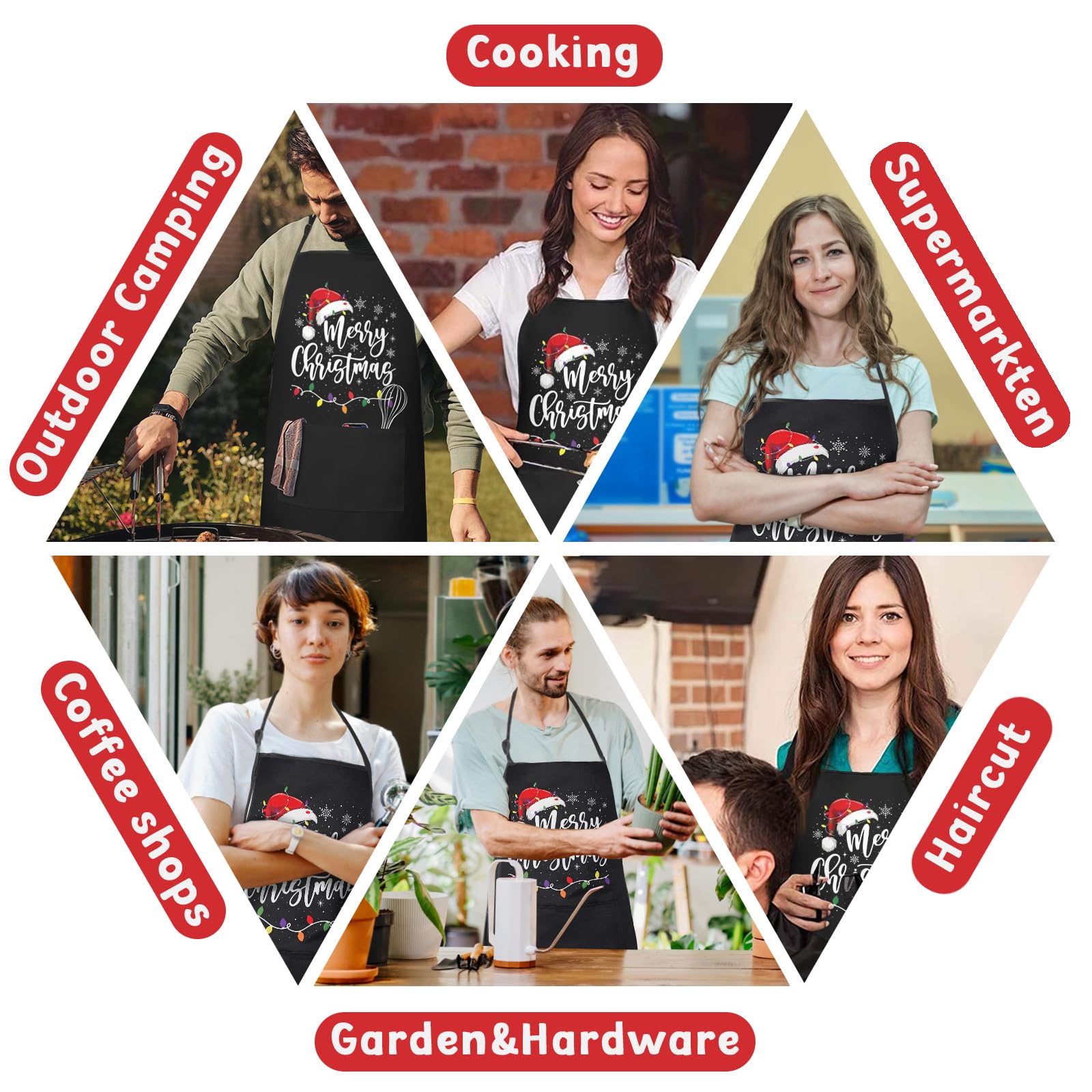 Rcvlauf Christmas apron unisex design fits men and women.