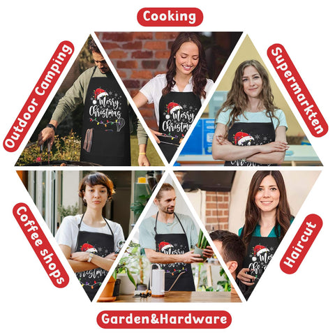 Rcvlauf Christmas apron unisex design fits men and women.