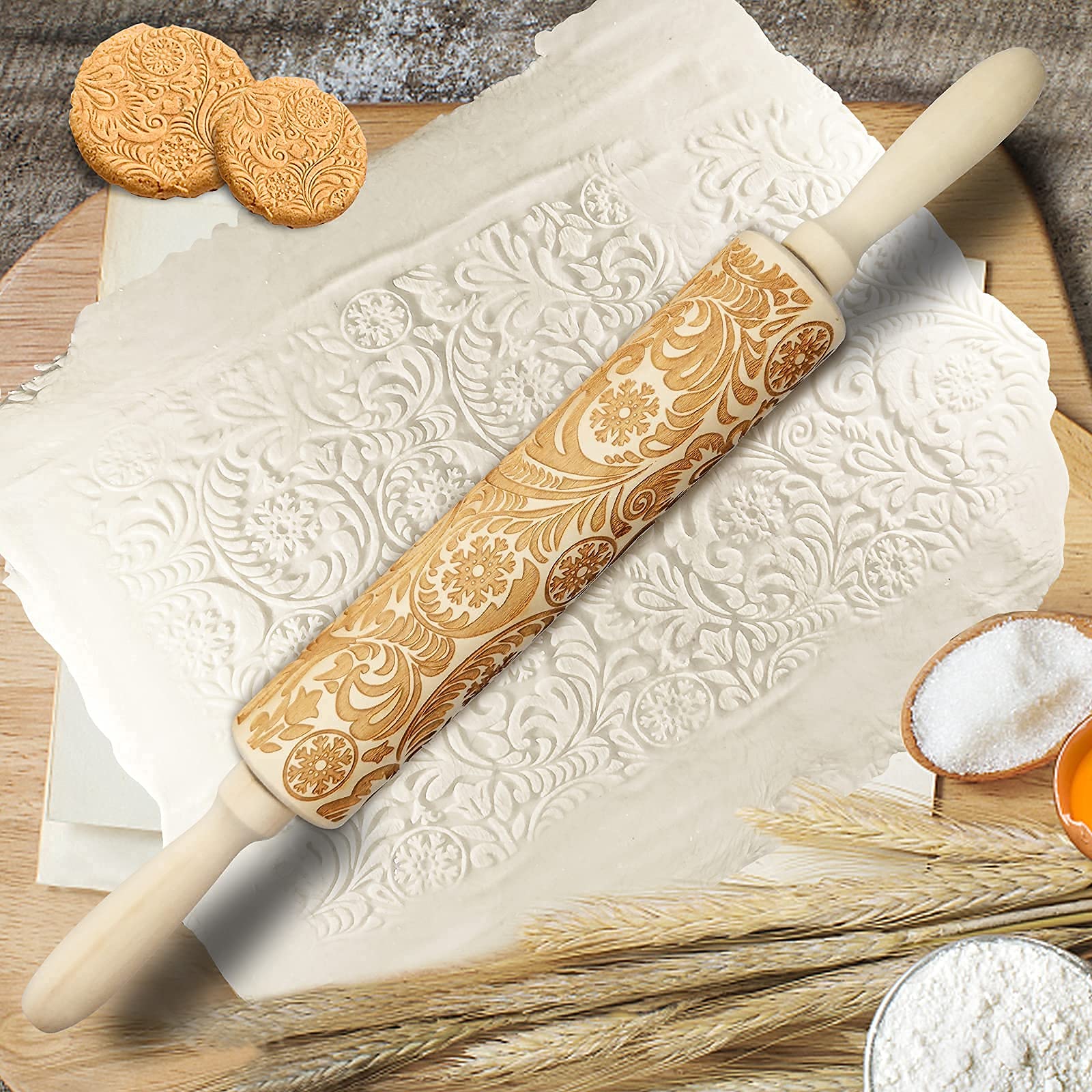 RDGDFONG cookie dough embossing for festive dessert decorating.