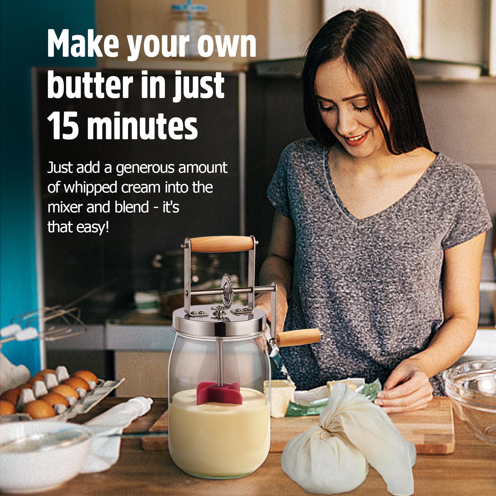 RDGDFONG glass butter jar for measuring and storage