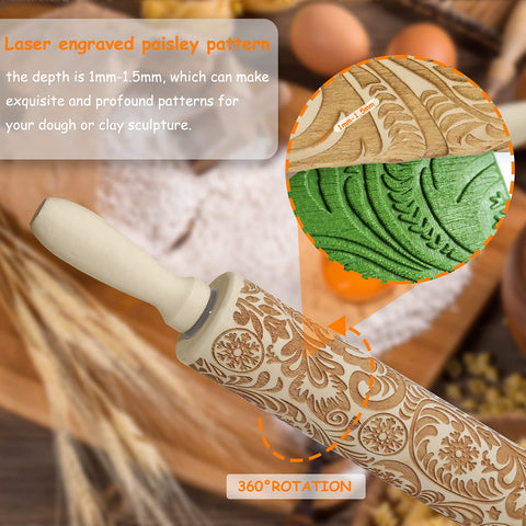 RDGDFONG rolling pin with easy-grip handles for comfortable rolling.