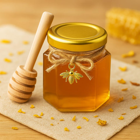 R DRURLCD bee pendant enhances packaging with a decorative touch.