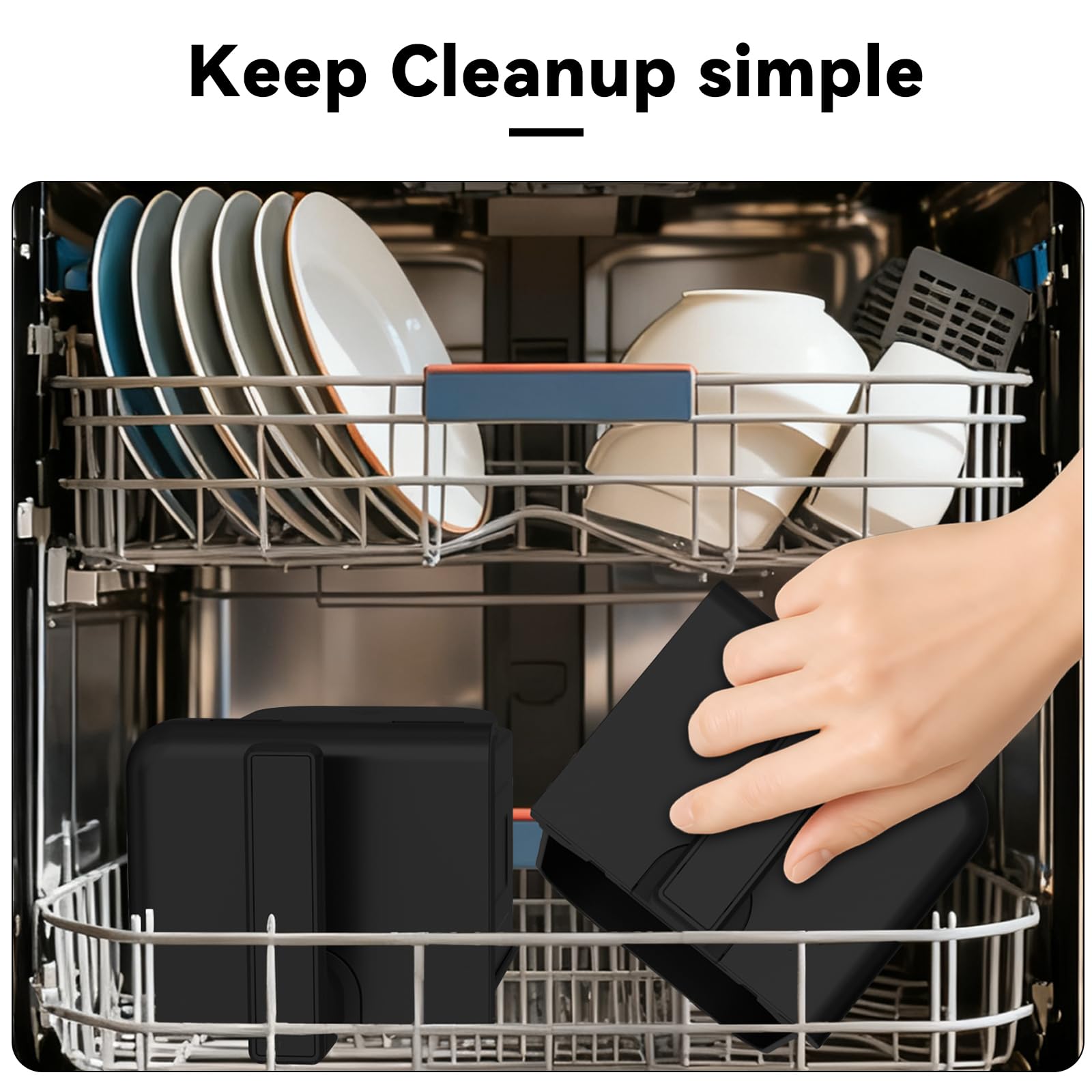 REABELL dishwasher-safe nonstick baskets simplify cleanup