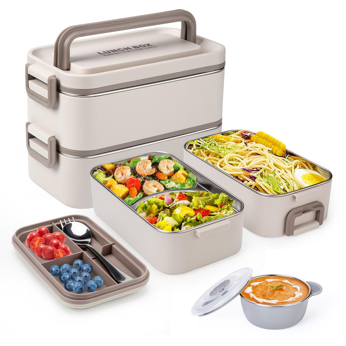 Reabulun bento box top view shows dual-layer design for organized meals