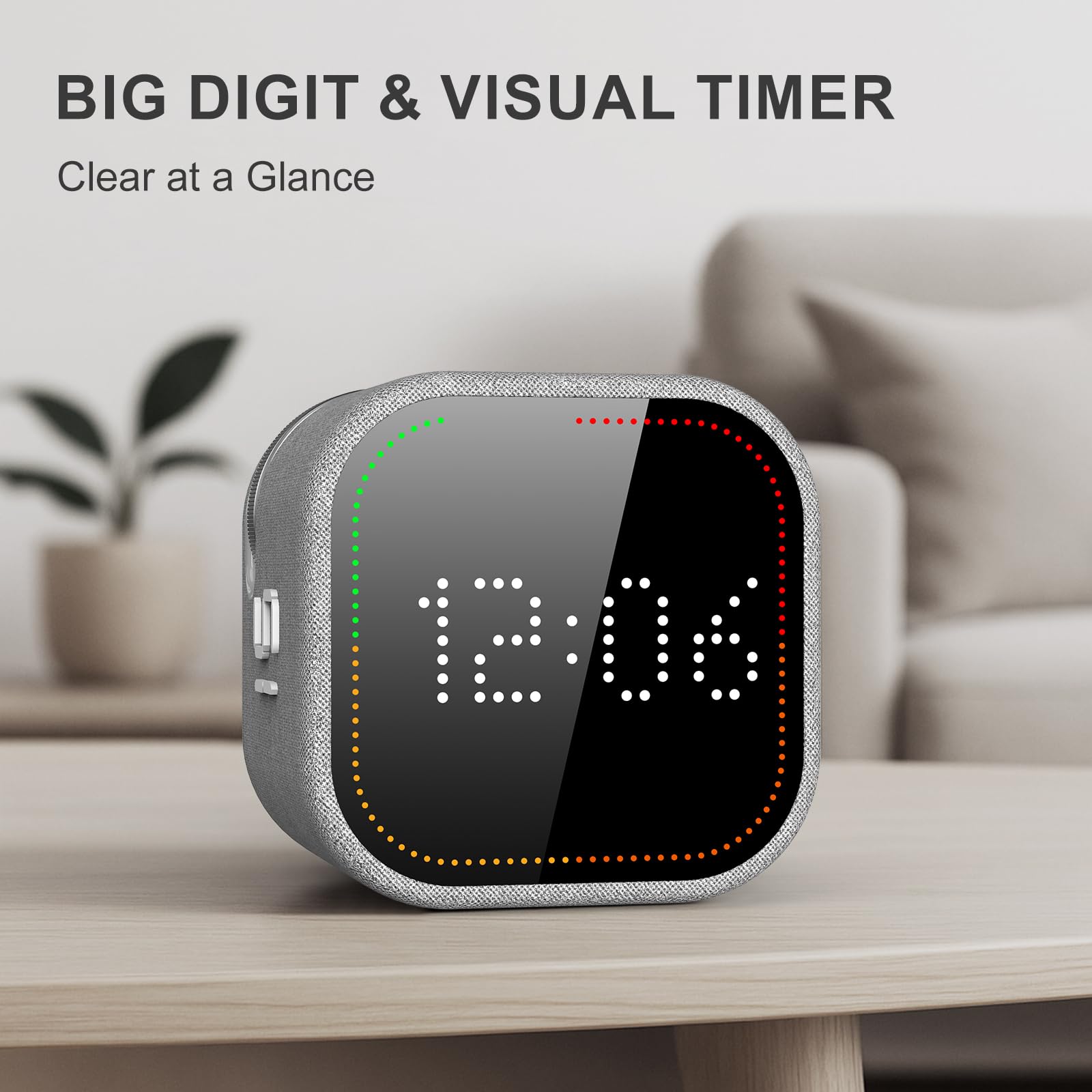REACHER compact timer cube fitting neatly on a desk or shelf