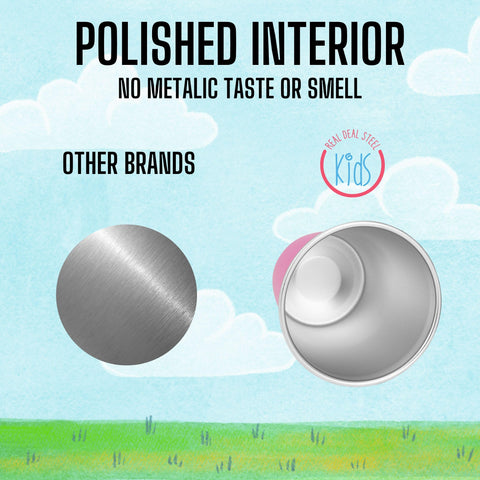 Real Deal Steel cups are BPA-free and lead-free for safe sipping.