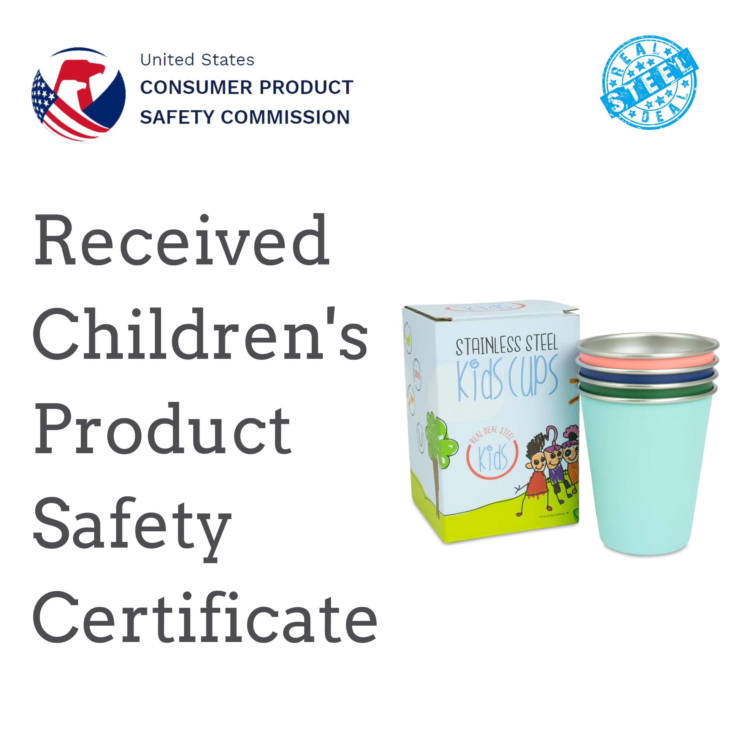 Real Deal Steel cups offer color-coded options to identify every child’s cup.