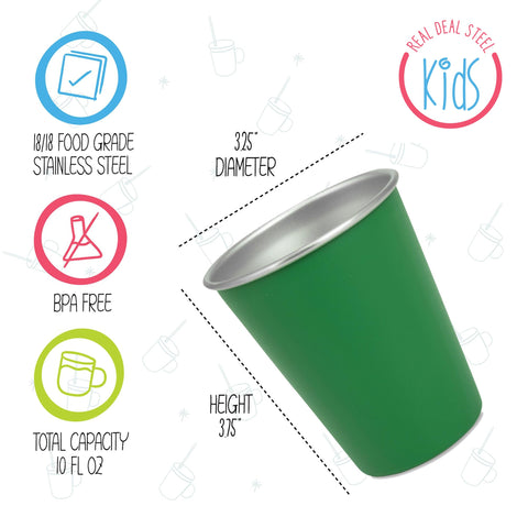 Real Deal Steel cups are durable and shatterproof for everyday kids' use.