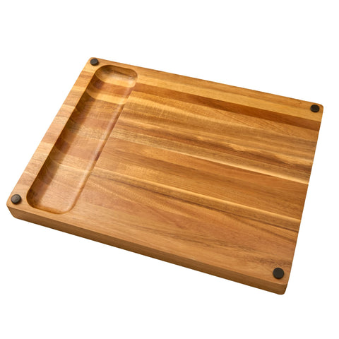 Real Life Living acacia board ideal for charcuterie display.