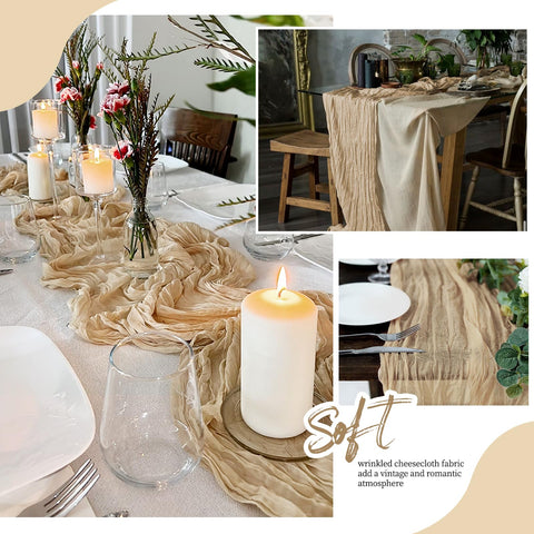 RealBox sheer beige runner with delicate stitching on display