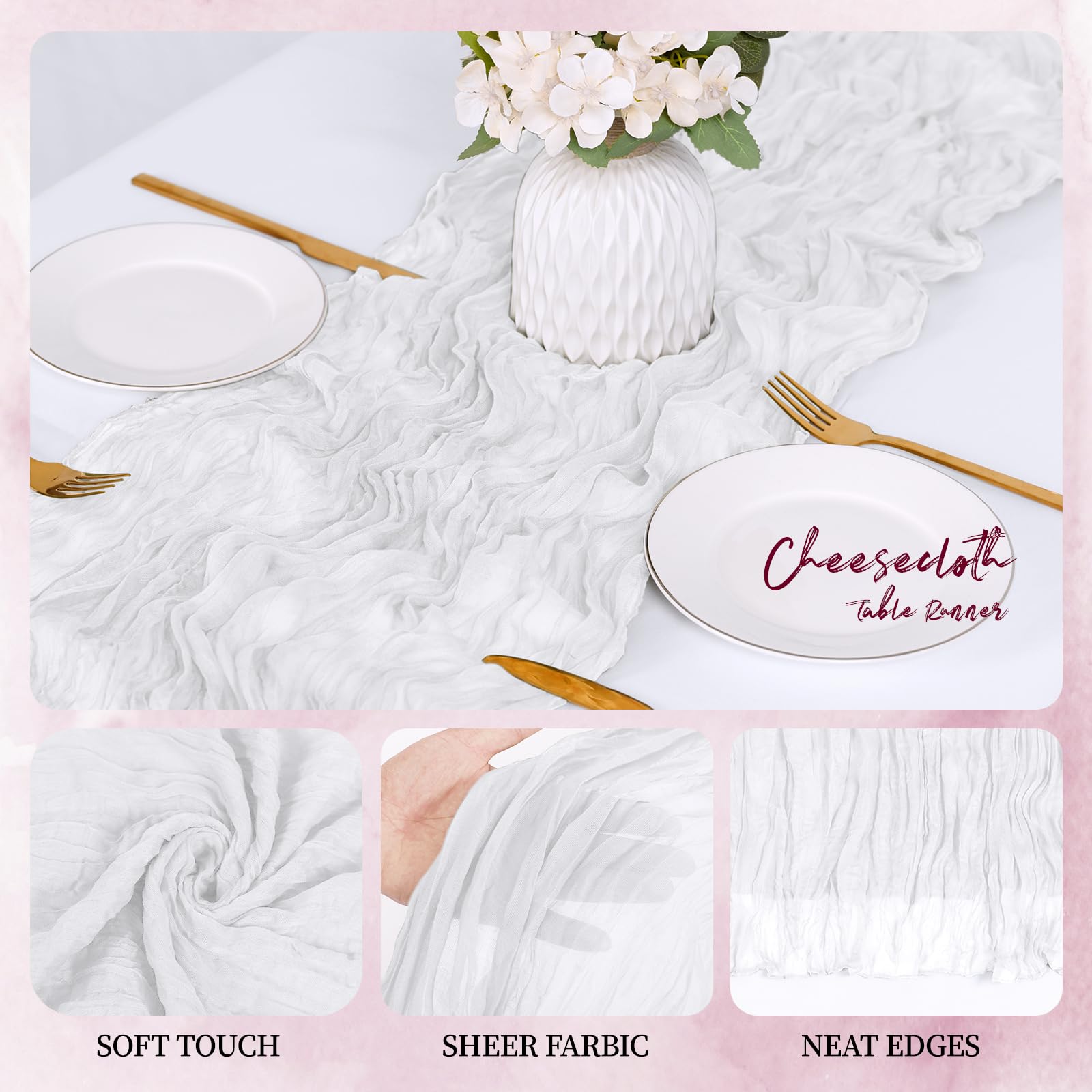 RealBox home decor idea using a light semi-sheer runner on a dining table.