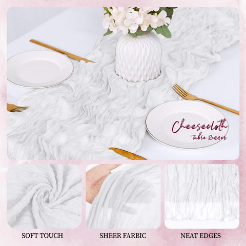 RealBox home decor idea using a light semi-sheer runner on a dining table.