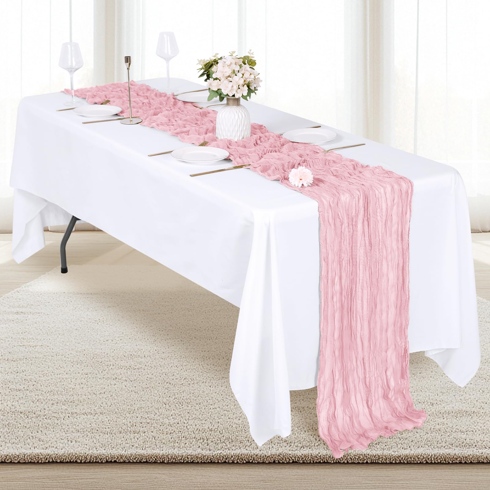 RealBox wedding table runner used as backdrop drape for stylish events.