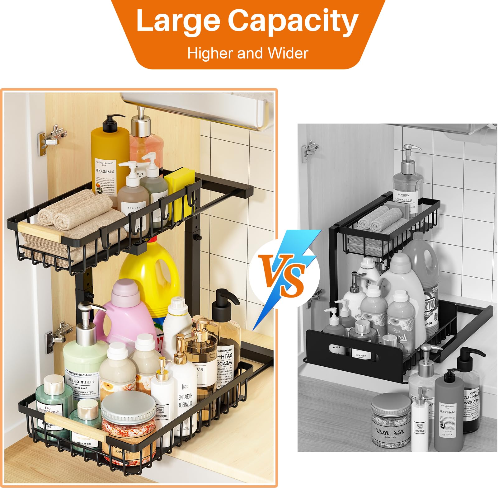 REALINN L-shaped space-saving design around plumbing and disposal