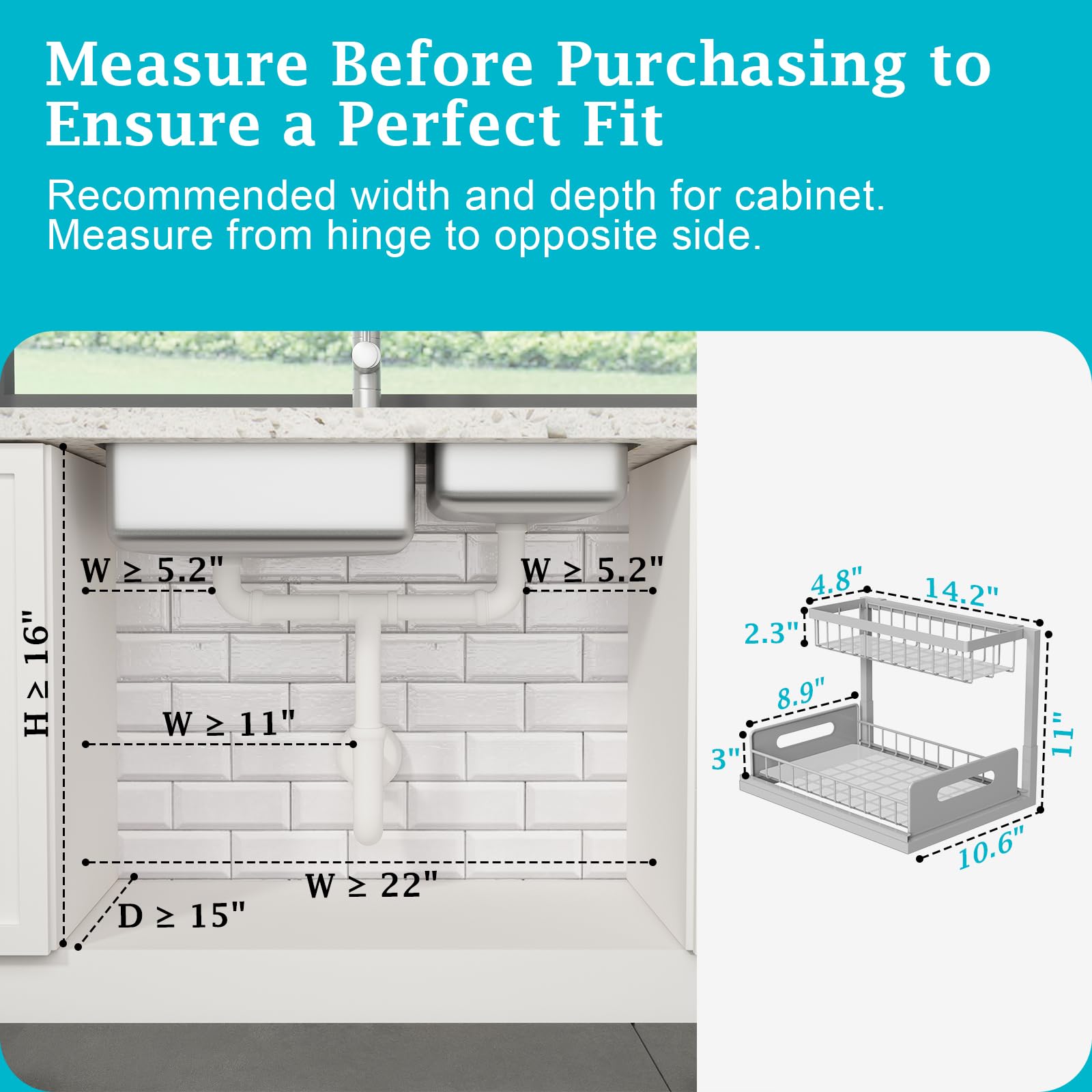 REALINN multipurpose storage suits kitchen and bathroom organization.