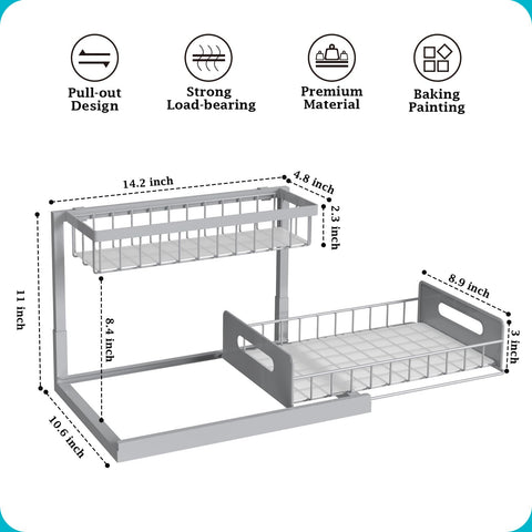 REALINN sliding storage top basket enables quick access to bottom items.