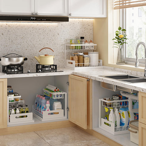 REALINN under sink organizer grid design prevents water pooling