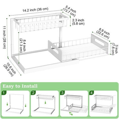 REALINN under sink organizer sliding drawer in action for easy access