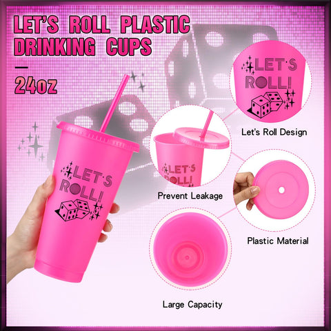 Reallnaive bunco cup in black with lid and straw for party durability