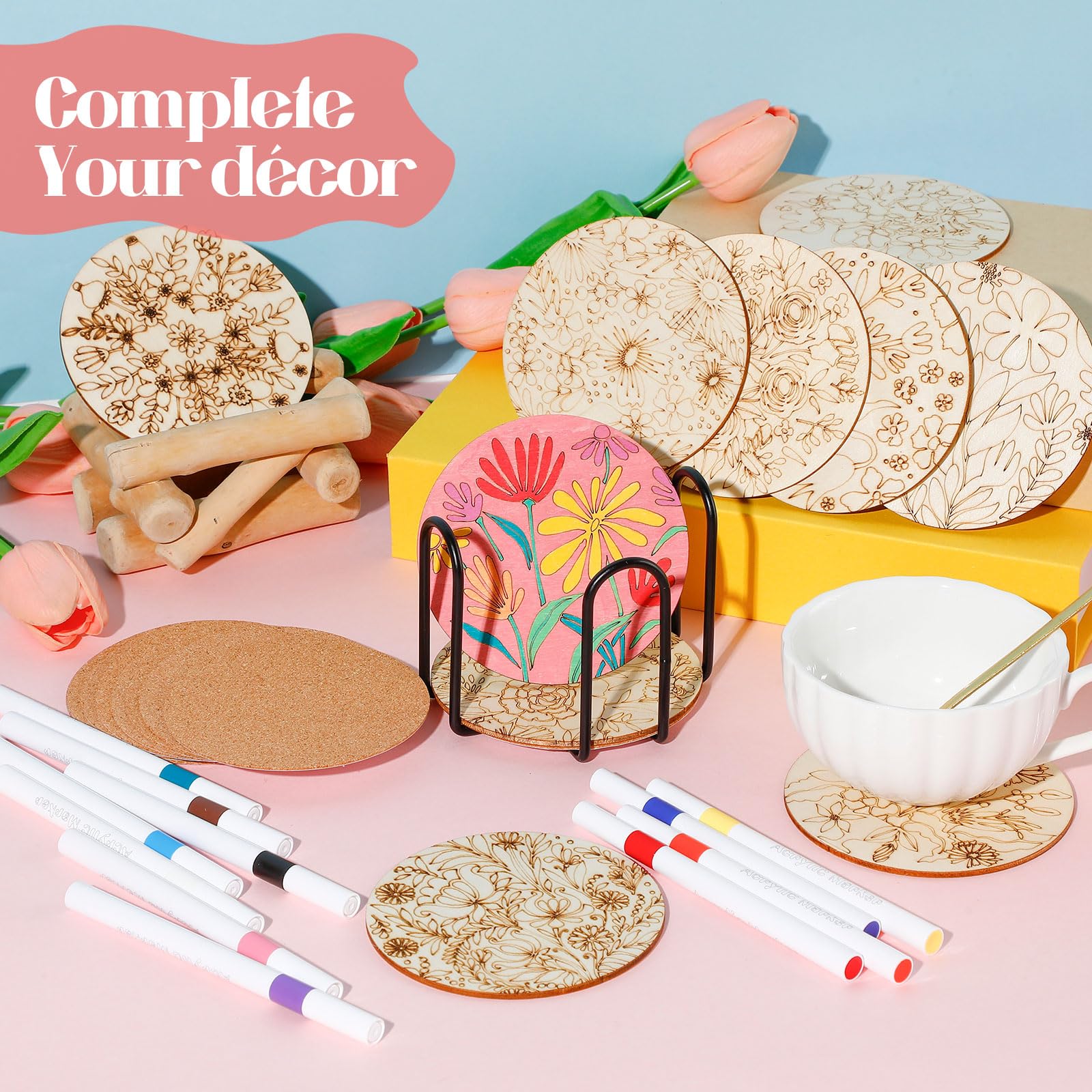 Reallnaive gift-ready coaster set, perfect for Mother's Day or holidays.
