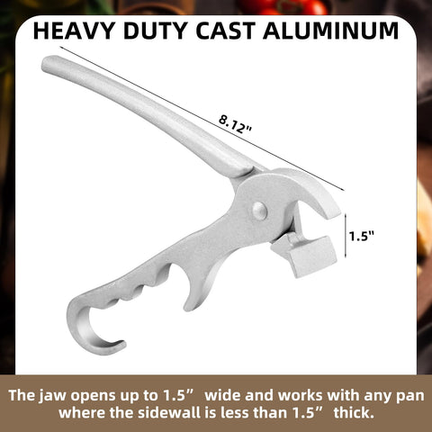 Reallnaive pizza pan gripper side angle shows dual-clip design for versatility.