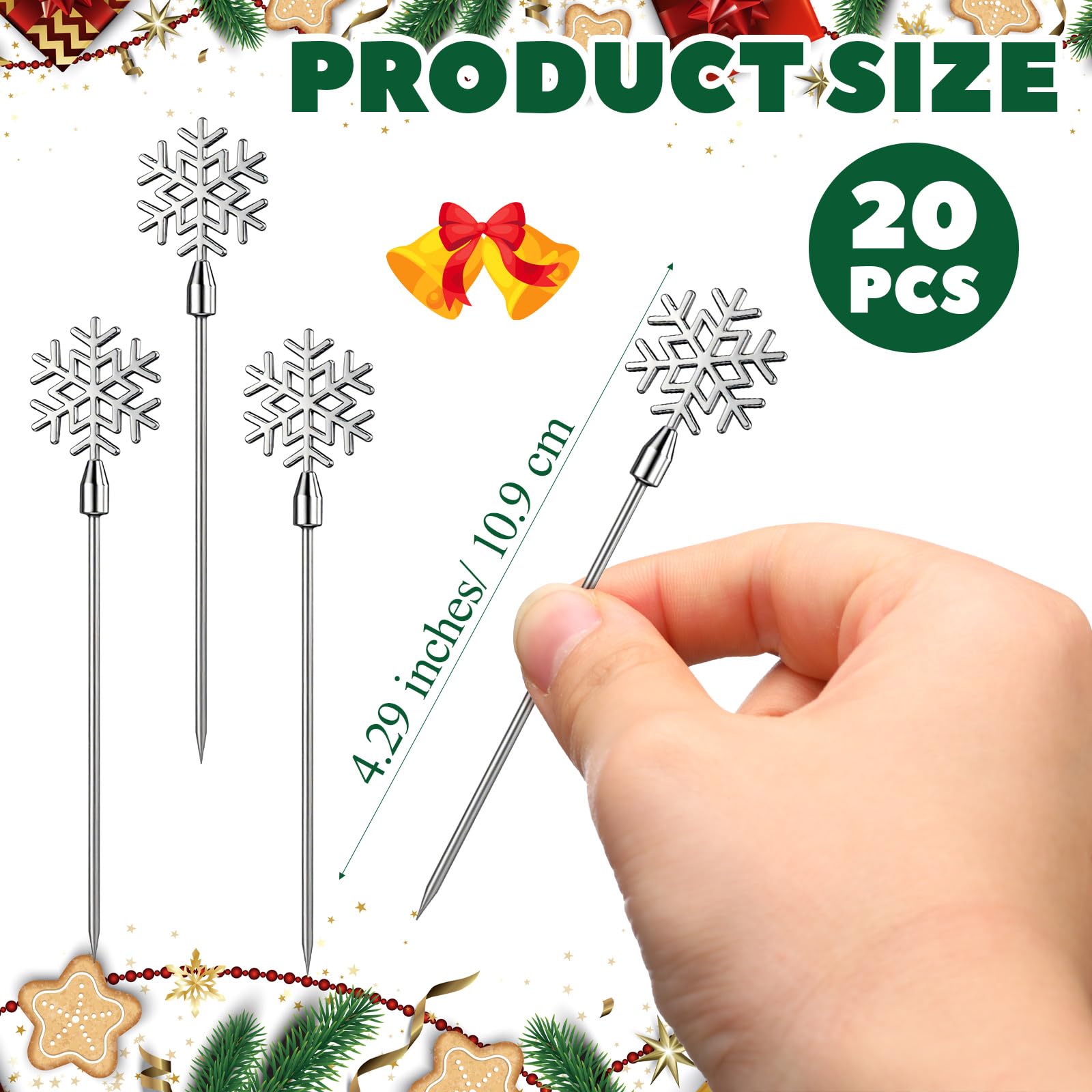 Reallnaive snowflake picks decorate Christmas appetizers with elegant sparkle.