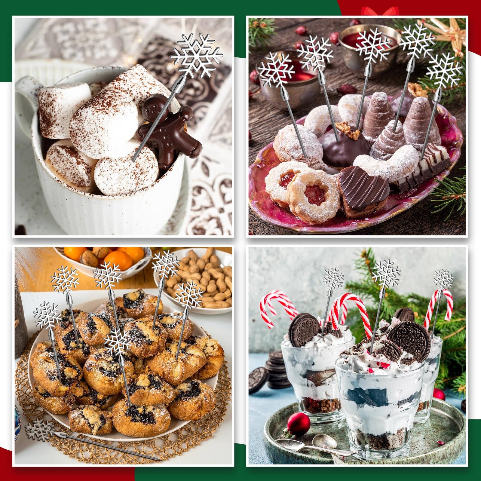 Reallnaive snowflake picks accent desserts with seasonal shimmer.