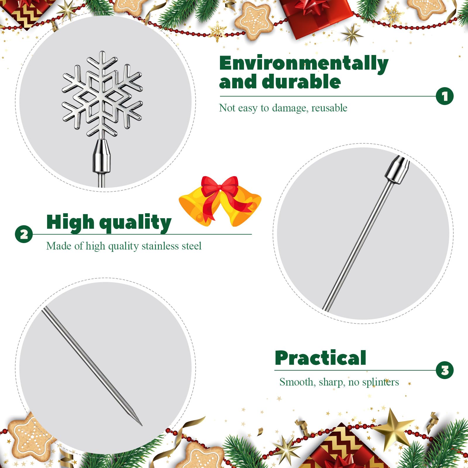 Reallnaive snowflake picks enhance a winter table for gatherings.