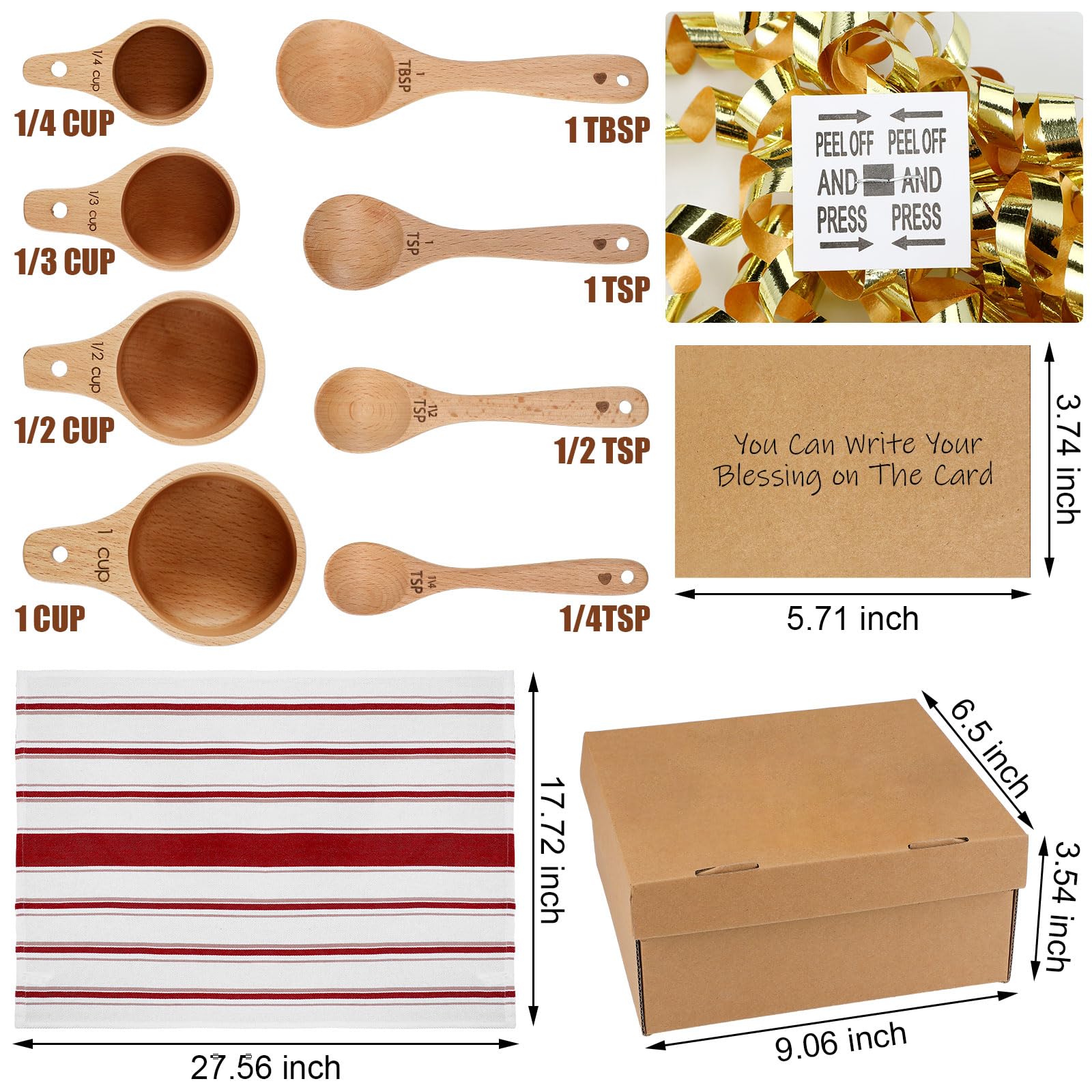 Reallnaive wooden measuring spoons with beech wood finish for precise measuring.